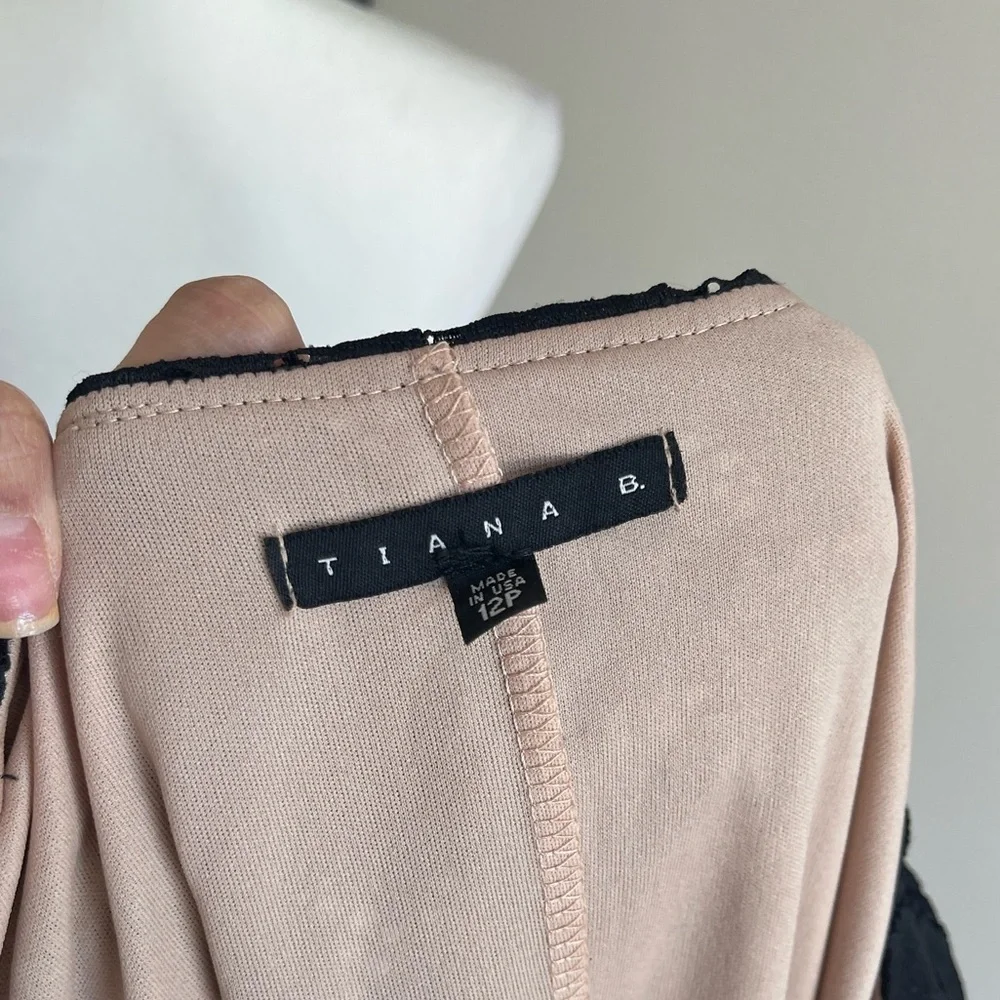 Tiana B. Beige and Black Dress Size 12 - Picture 6 of 7